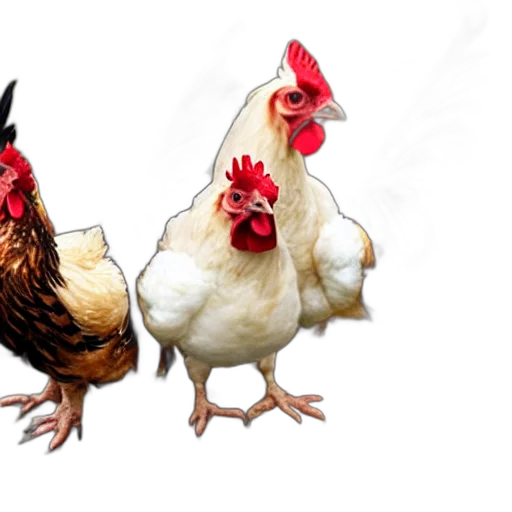 animal, food, photorealistic, 3d render, concept art, cerberus, chicken transparent PNG cut-out