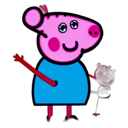 staff, animal, concept art, cartoon, 3d render, peppa, pig, ruth transparent PNG cut-out