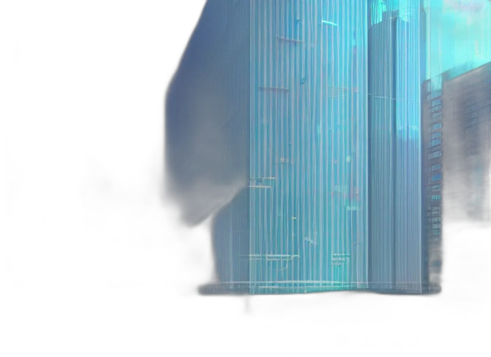 robot, building, weapon, dress, 3d render, concept art, cyberpunk, vaporwave transparent PNG cut-out