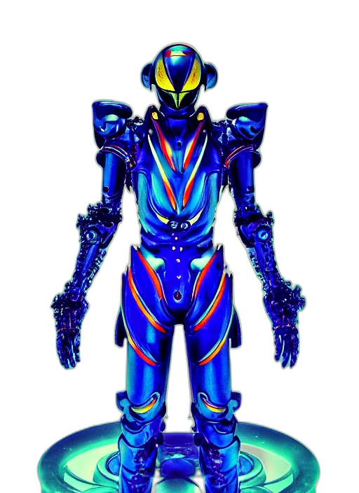 robot, 3d render, concept art, vaporwave, blue, kamen, rider, sai transparent PNG cut-out