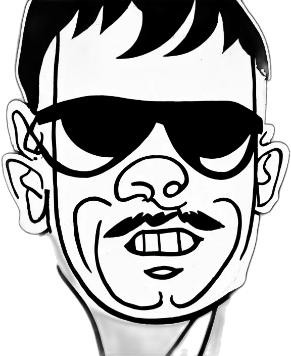 face, cartoon, comic book art, pencil sketch transparent PNG cut-out