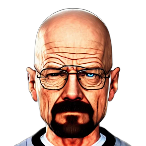 face, staff, comic book art, cartoon, photorealistic, concept art, walter, white transparent PNG cut-out