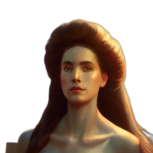 crown, hair, face, staff, concept art, fantasy art, photorealistic, oil painting transparent PNG cut-out