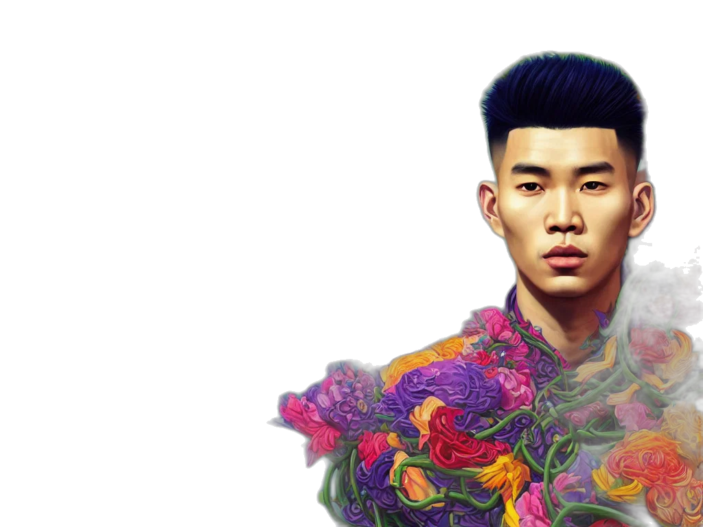 jacket, face, photorealistic, vaporwave, pixel art, concept art, colorful, neon transparent PNG cut-out