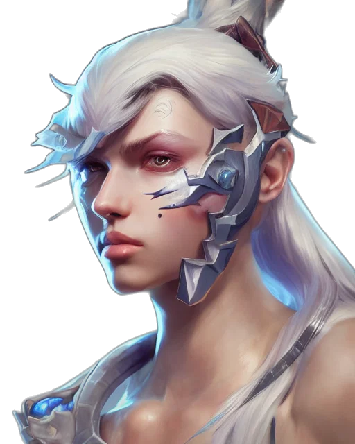 face, robot, mask, dragon, fantasy art, concept art, cyberpunk, photorealistic transparent PNG cut-out