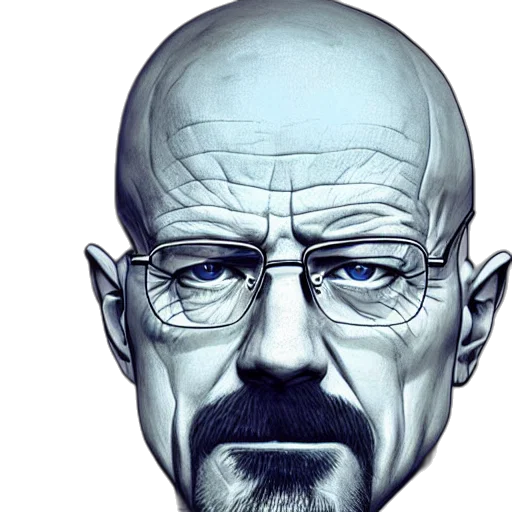 face, mask, photorealistic, comic book art, cartoon, concept art, walter, white transparent PNG cut-out