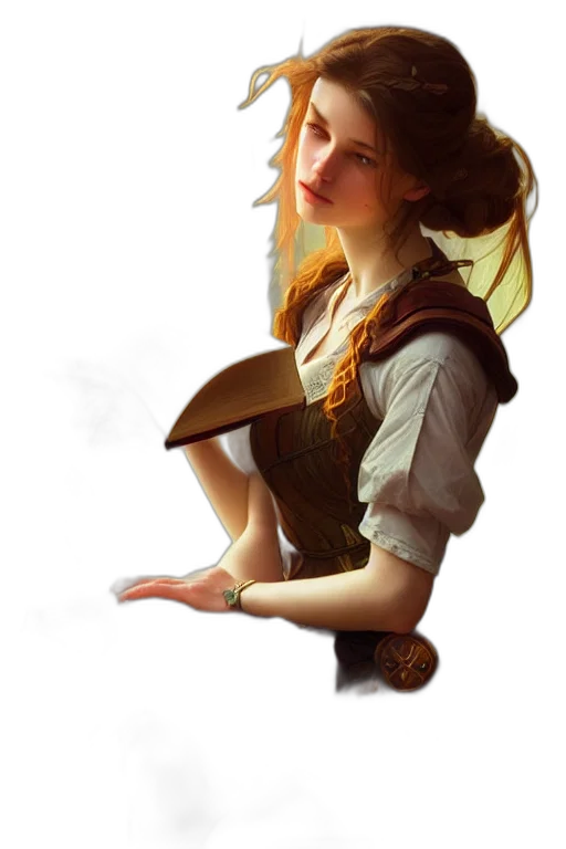 staff, face, dress, fantasy art transparent PNG cut-out