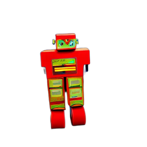 robot, staff, 3d render, pixel art transparent PNG cut-out