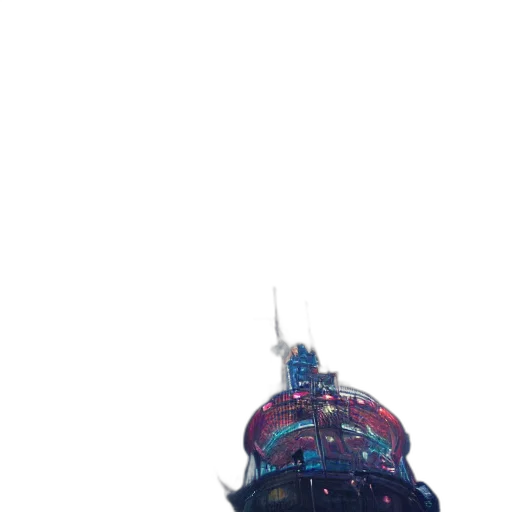 robot, hat, crown, mask, cyberpunk, 3d render, vaporwave, concept art transparent PNG cut-out