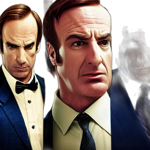 concept art, comic book art, photorealistic, better, call, saul, two, face transparent PNG cut-out