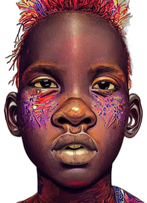 face, mask, jewelry, robot, photorealistic, cyberpunk, concept art, watercolor transparent PNG cut-out