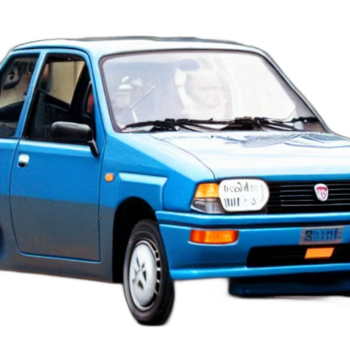 car, photorealistic, 3d render, shirako, takamoto, driving, fiat, uno transparent PNG cut-out