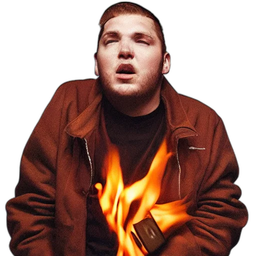 jacket, staff, face, creature, photorealistic, fire, beautiful, portrait transparent PNG cut-out