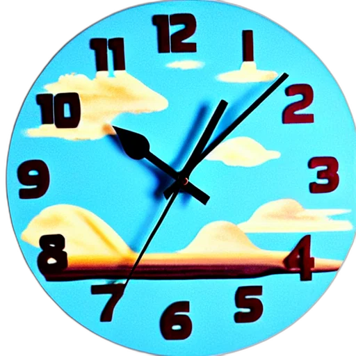 3d render, photorealistic, vaporwave, cartoon, epoxy, clock, sea, breeze transparent PNG cut-out