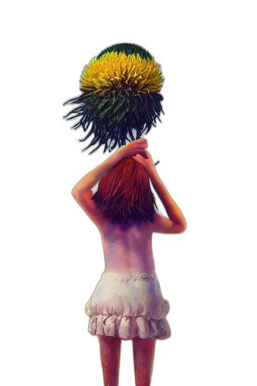 crown, flower, hair, dress, concept art, photorealistic, fantasy art, oil painting transparent PNG cut-out