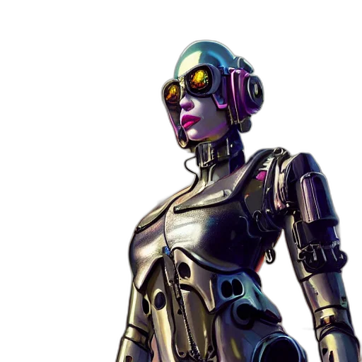 robot, cyberpunk, concept art, comic book art transparent PNG cut-out