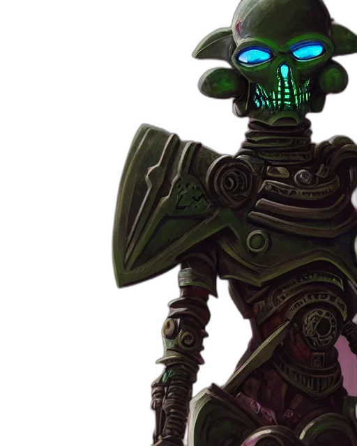 robot, staff, weapon, mask, concept art, 3d render, fantasy art, cyberpunk transparent PNG cut-out