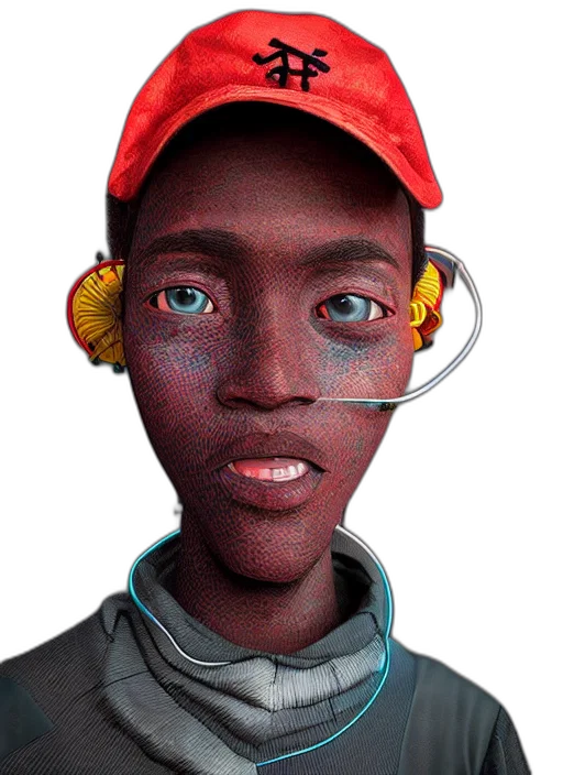 face, robot, mask, staff, 3d render, photorealistic, concept art, cartoon transparent PNG cut-out