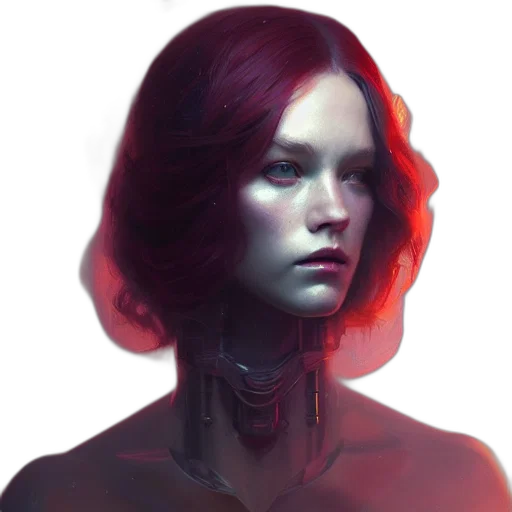 face, robot, mask, crown, fantasy art, cyberpunk, concept art, photorealistic transparent PNG cut-out