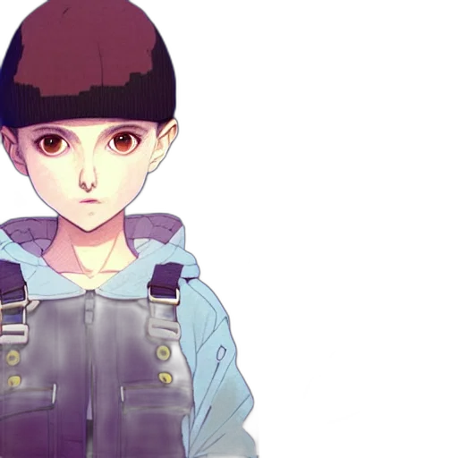 jacket, face, anime, pixel art transparent PNG cut-out