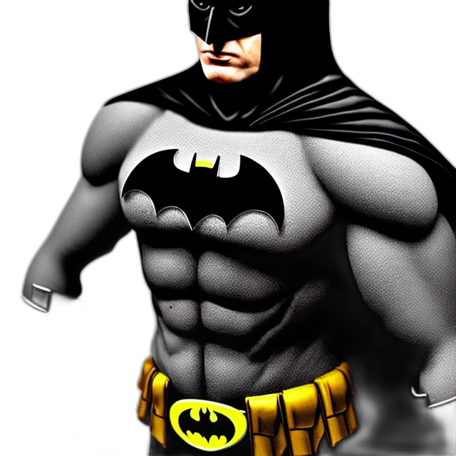 comic book art, 3d render, photorealistic, concept art, batman, fit, body, highly transparent PNG cut-out