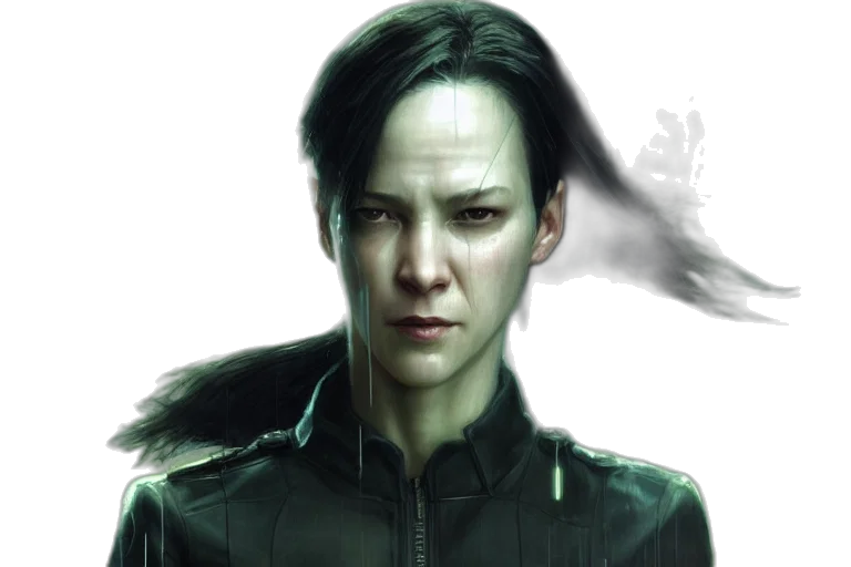 face, concept art, cyberpunk, photorealistic, comic book art, battle, hardened, overpowering transparent PNG cut-out