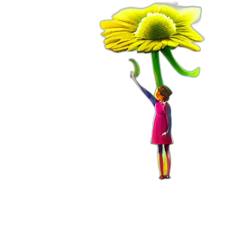 flower, staff, umbrella, weapon, 3d render, concept art, photorealistic, pixel art transparent PNG cut-out