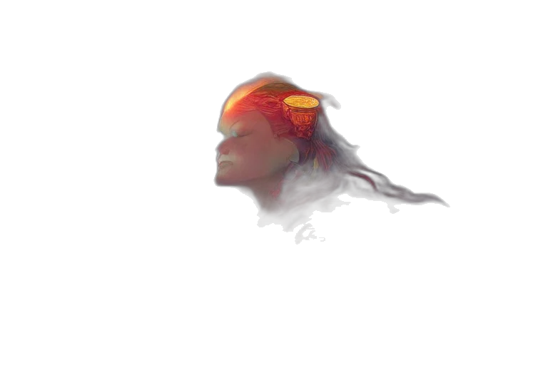 face, mask, crown, hair, concept art, 3d render, photorealistic, pixel art transparent PNG cut-out