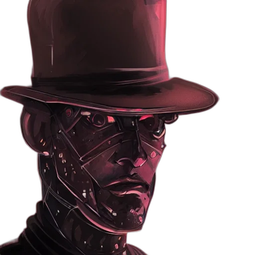 hat, face, robot, staff transparent PNG cut-out