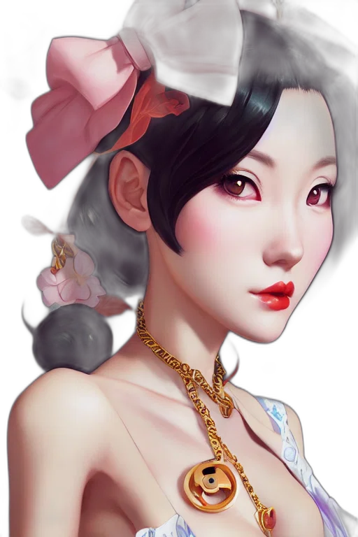 jewelry, face, fantasy art, photorealistic transparent PNG cut-out