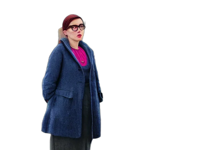 jacket, staff, 3d render, blue, cinematic, mid, shot, high transparent PNG cut-out