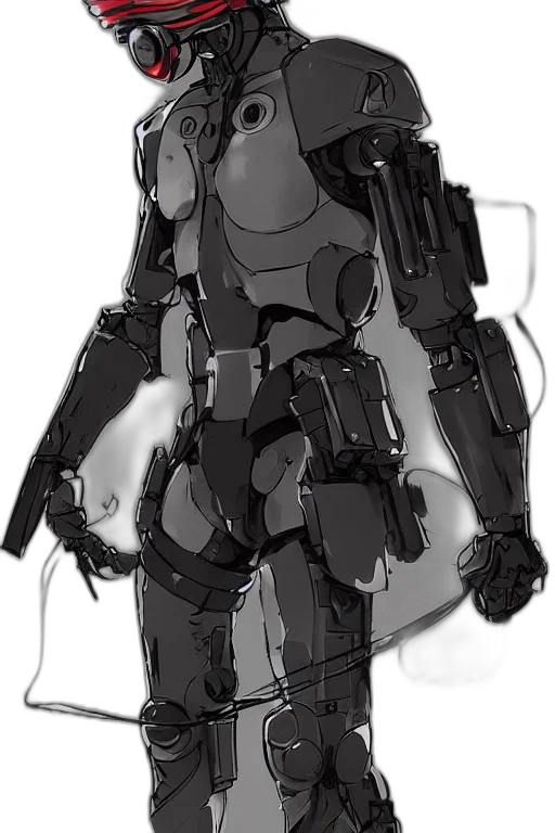 robot, weapon, jacket, concept art transparent PNG cut-out