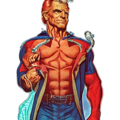 jacket, comic book art, concept art, cyberpunk transparent PNG cut-out
