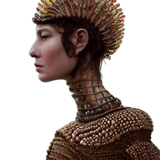 crown, robot, jewelry, hat, fantasy art, concept art, photorealistic, 3d render transparent PNG cut-out