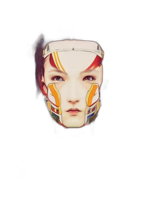 mask, face, robot, crown, anime, cyberpunk, photorealistic, concept art transparent PNG cut-out