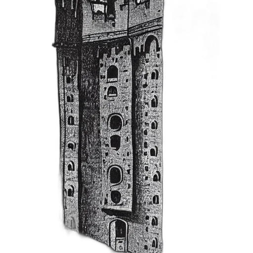 building, concept art, photorealistic, pencil sketch, city street, castle, gormenghast, mervyn transparent PNG cut-out