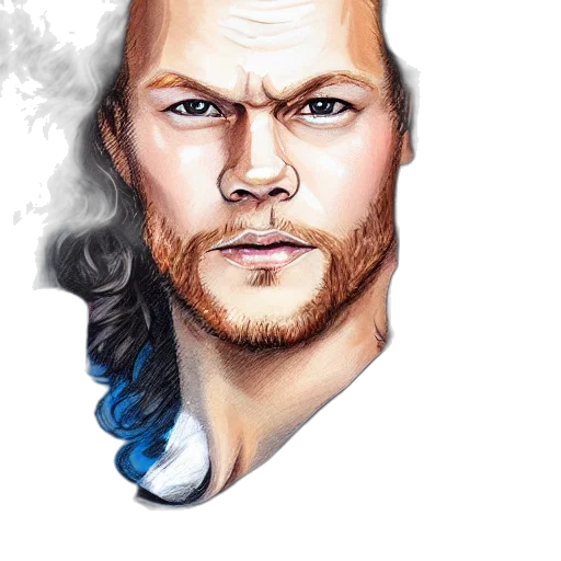 face, hair, watercolor, photorealistic transparent PNG cut-out