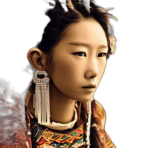 jewelry, face, hair, mask transparent PNG cut-out