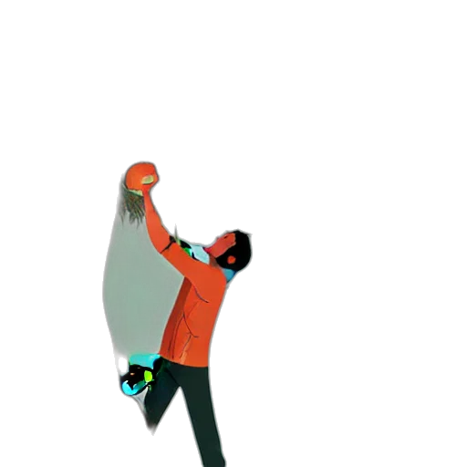 jacket, staff, concept art, 3d render, pixel art, cartoon, outer space, neon transparent PNG cut-out