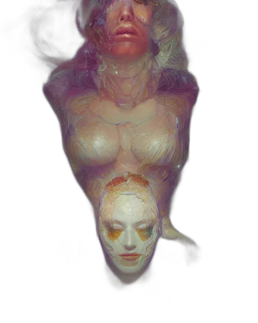 mask, face, crown, creature, concept art, fantasy art, cyberpunk, watercolor transparent PNG cut-out