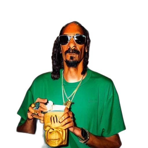 animal, jacket, bottle, food, photorealistic, snoop, dogg, trader transparent PNG cut-out