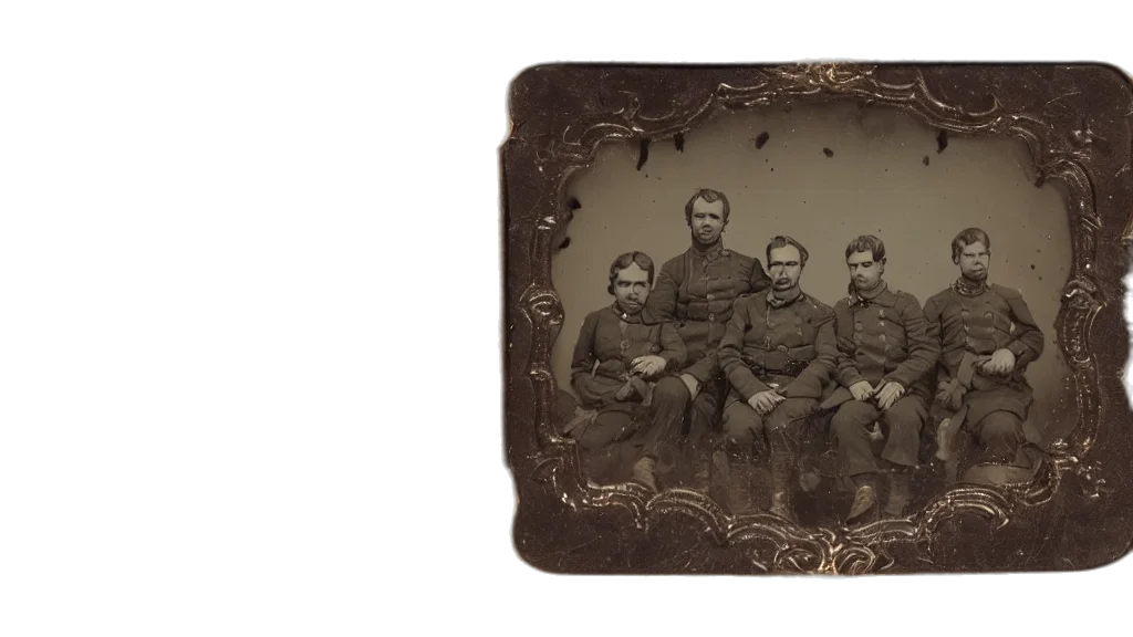 staff, ambrotype, photo, group, soldiers transparent PNG cut-out