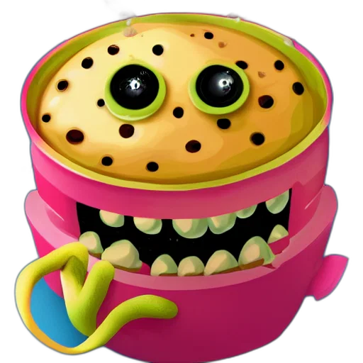 mask, creature, food, robot, 3d render, concept art, pixel art, monster transparent PNG cut-out