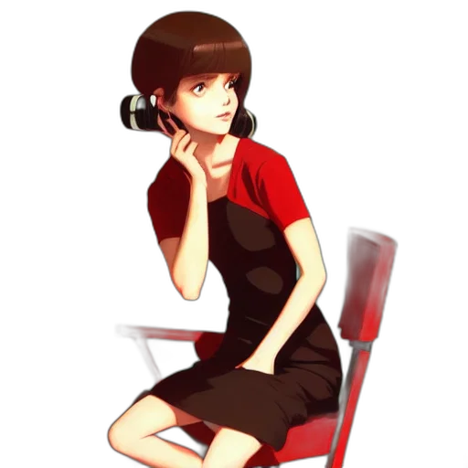 staff, dress, face, jewelry transparent PNG cut-out