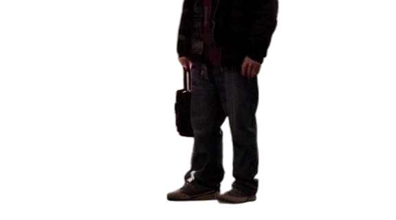 jacket, staff, weapon, robot, 3d render, concept art, cyberpunk, photorealistic transparent PNG cut-out