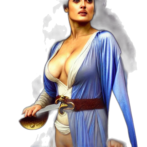 dress, staff, jewelry, fantasy art, concept art, comic book art, pixel art, blue transparent PNG cut-out