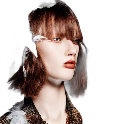 hair, jewelry, face, photorealistic transparent PNG cut-out