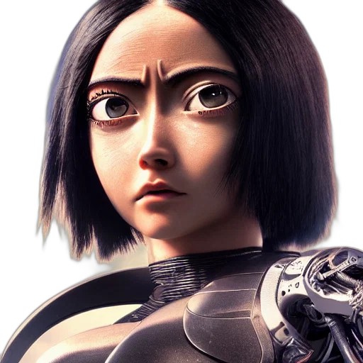 robot, face, concept art, 3d render transparent PNG cut-out