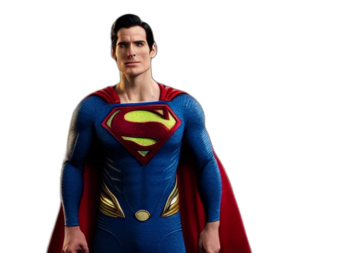 3d render, concept art, comic book art, film, still, superman, skinny, very transparent PNG cut-out