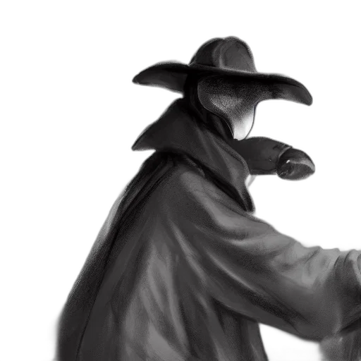 hat, mask, jacket, staff transparent PNG cut-out